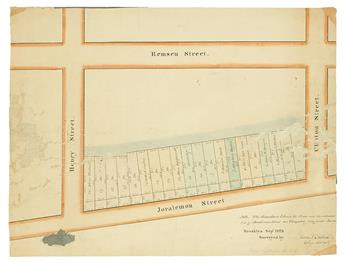 (NEW YORK CITY--BROOKLYN.) Four manuscript maps related to Brooklyn Heights.